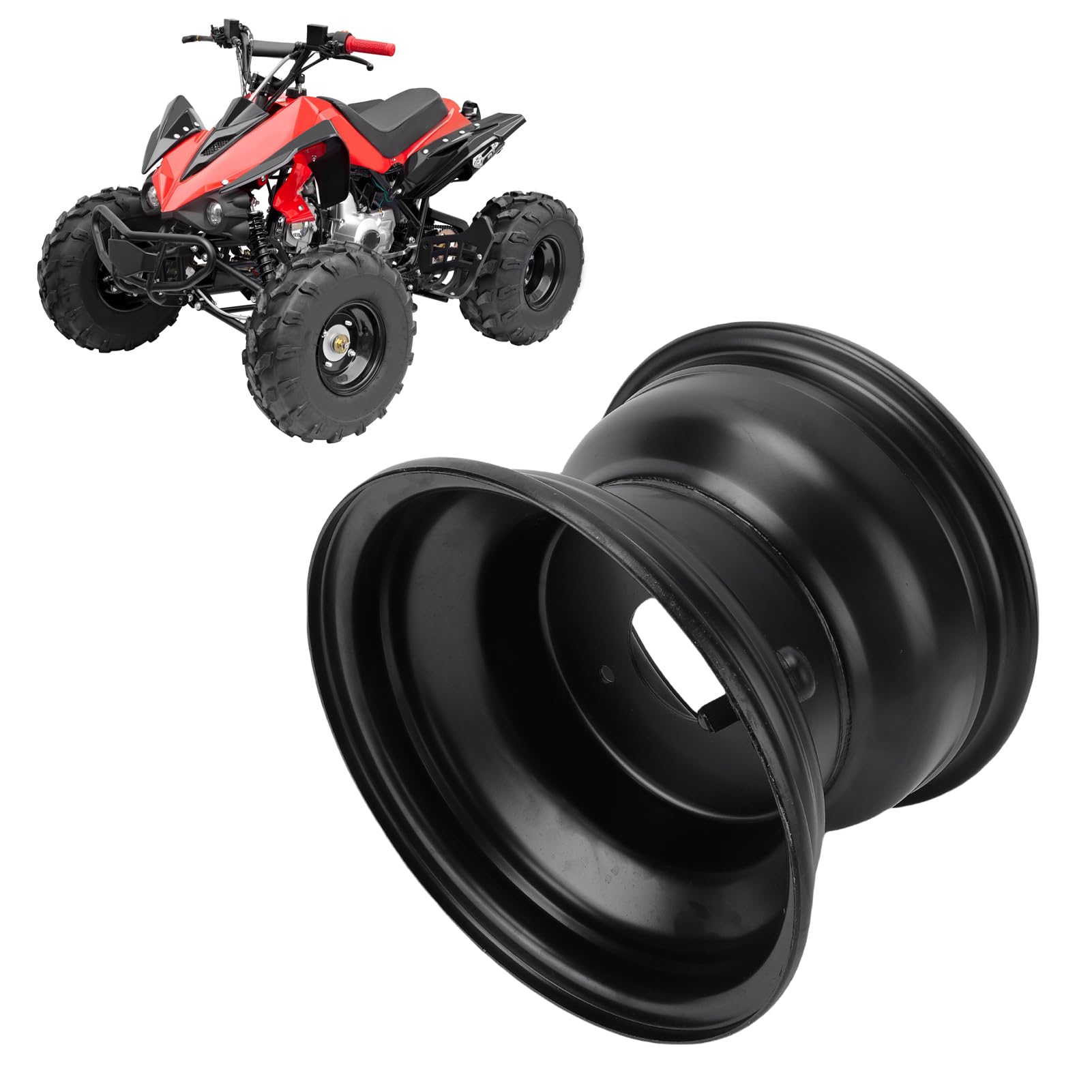 8-Zoll-ATV-Felge, 18 X 9,50 8 Go-Kart-Felge, Hochfeste Metallnabe, für Geländefahrzeuge, Go-Karts, Golfwagen, Geländefahrzeuge (3 Loch)