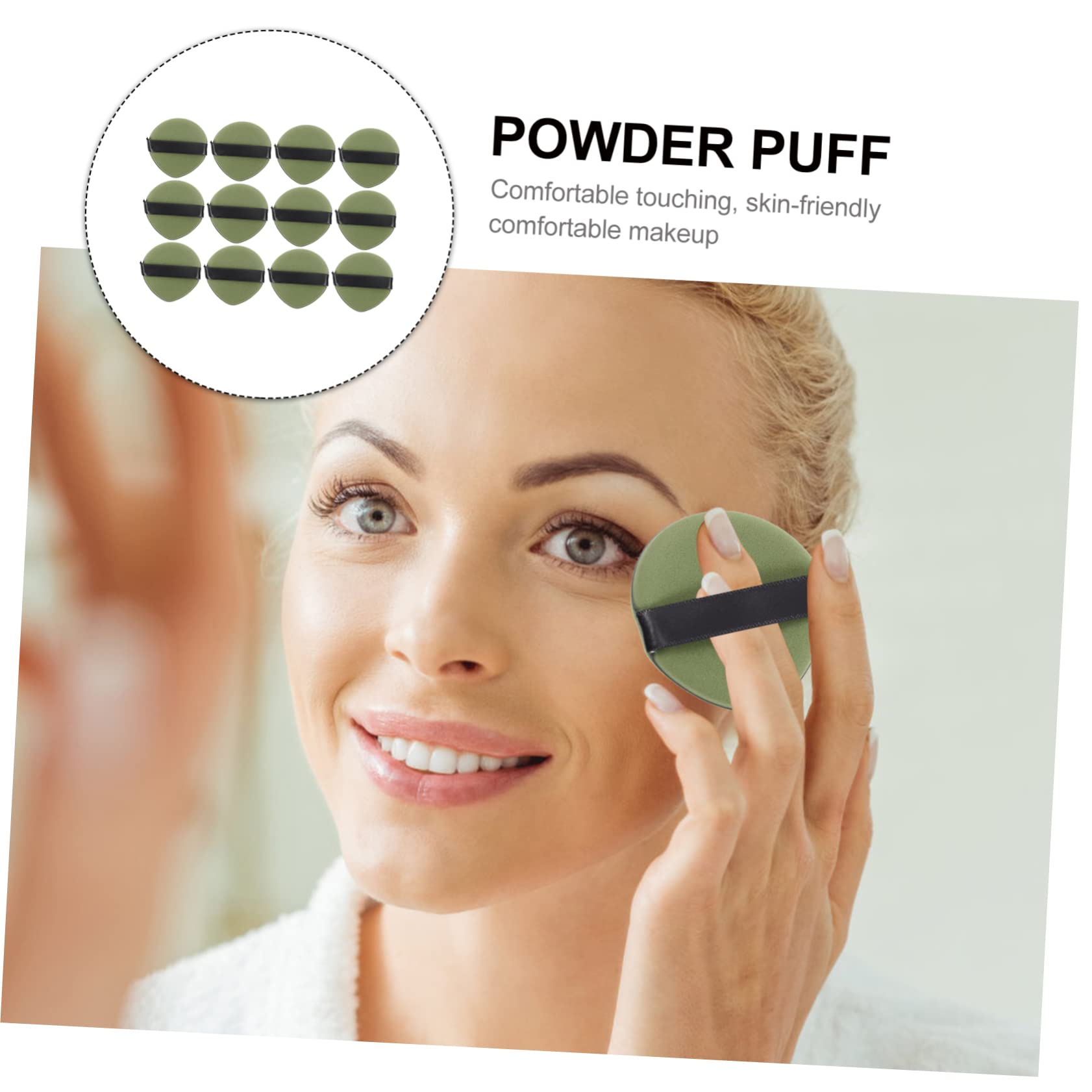 WRITWAA 12pcs Dual Sided Drip Powder Puff for Makeup Application Gentle Cosmetic for Foundation Concealer Blush and Highlighter Safe and Comfortable Material