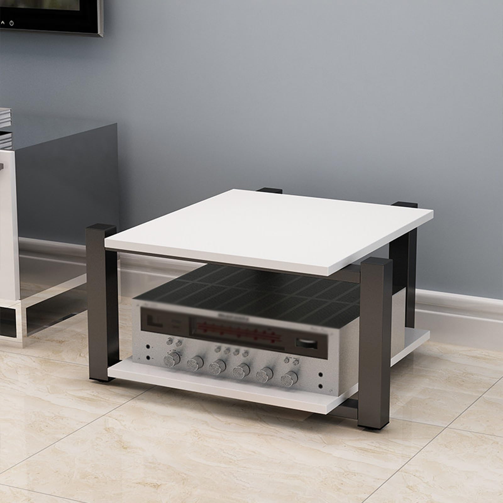 Supporto per audio rack, torre di intrattenimento a 2/3/4 livelli per home theater o ufficio, armadietto audio resistente per organizzare apparecchiature AV