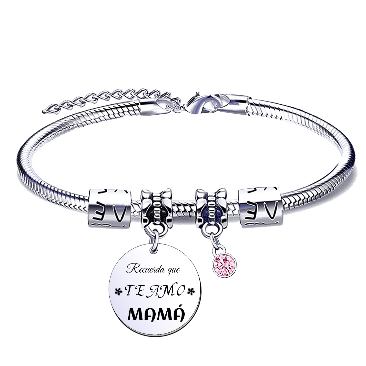 MNBVBV Pulsera para Mamá Pulsera Mamá personalizada día de la Madre Regalo original，pulsera mamá e hija Regalo de cumpleaños para mamá，Regalo para mi mamá de Navidad
