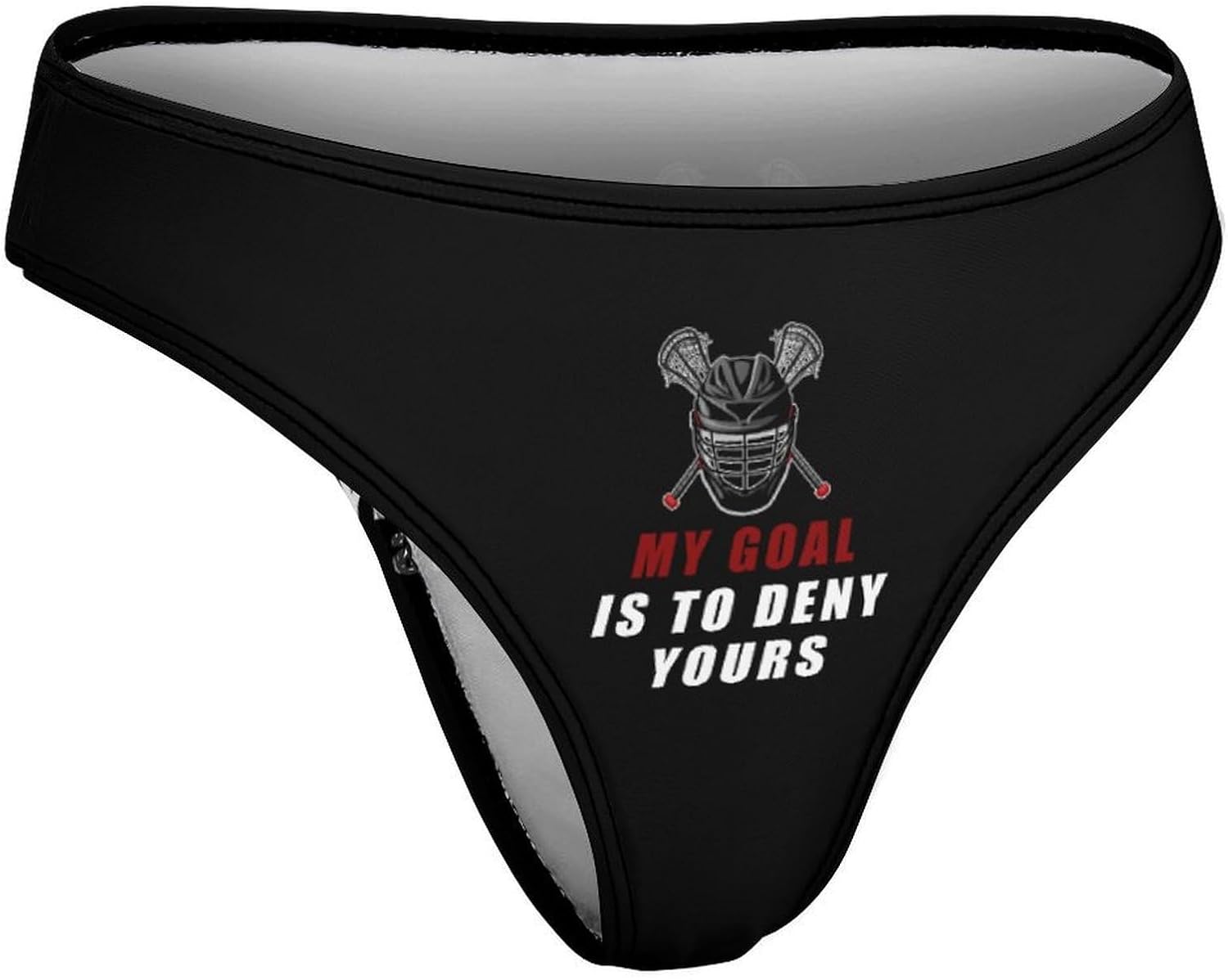 MY GOAL IS TO DENY YOURS LACROSSE Women Underwear Thongs No Show Panties | Sexy T Back,Breathable Soft Undies