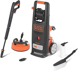 Black+Decker Hidrolimpiadora de Alta Presión BXPW2000PE con Patio Cleaner y Cepillo Fijo