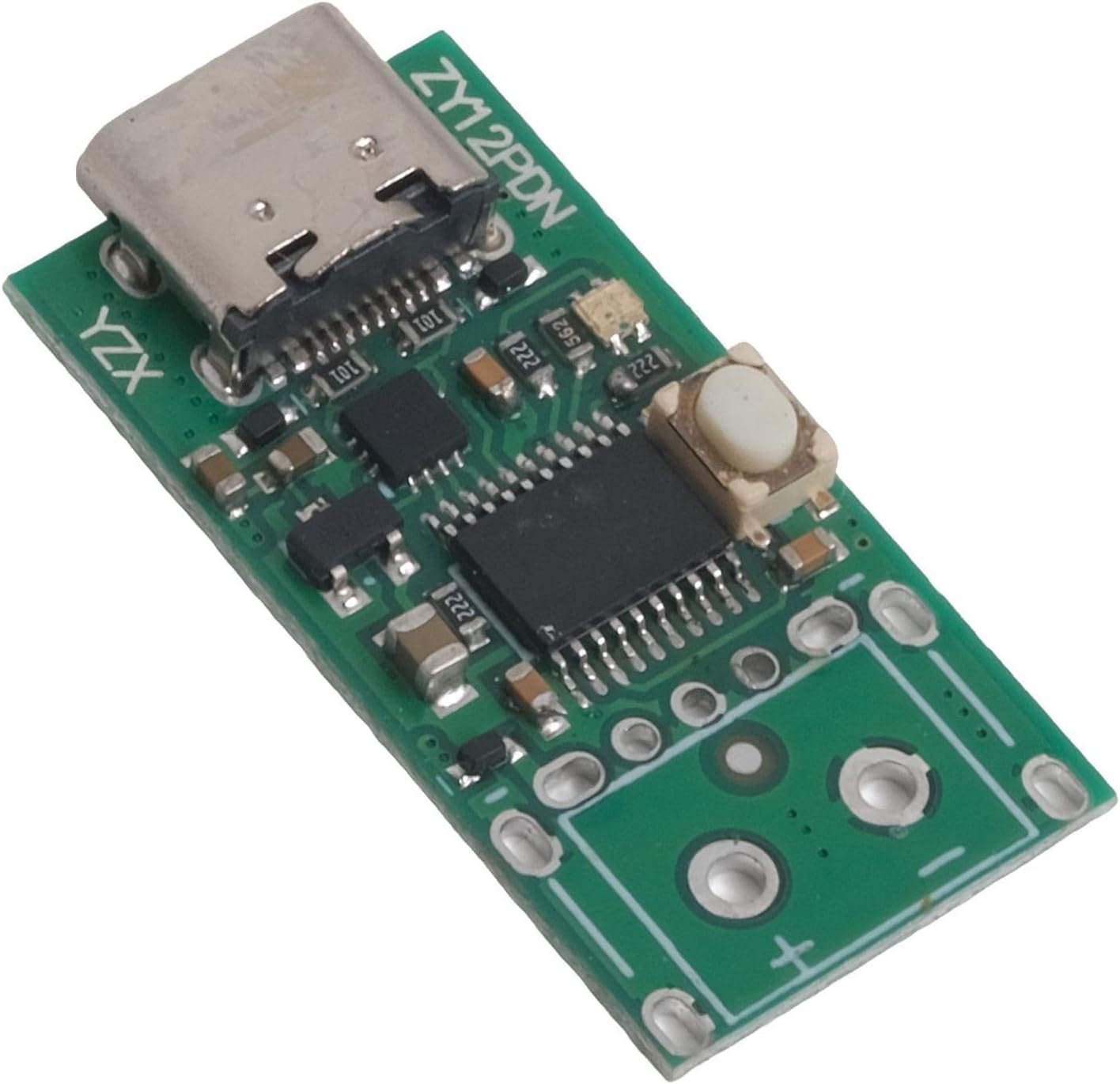 ZY12PDN USB-C PD Trigger Board – 100W Fast Charge Voltage Selection Switch & Power Delivery Detector for PD 2.0/3.0, Bare PCB Module with Color-Coded LED Indicators(ZY12PDN Bare Board)