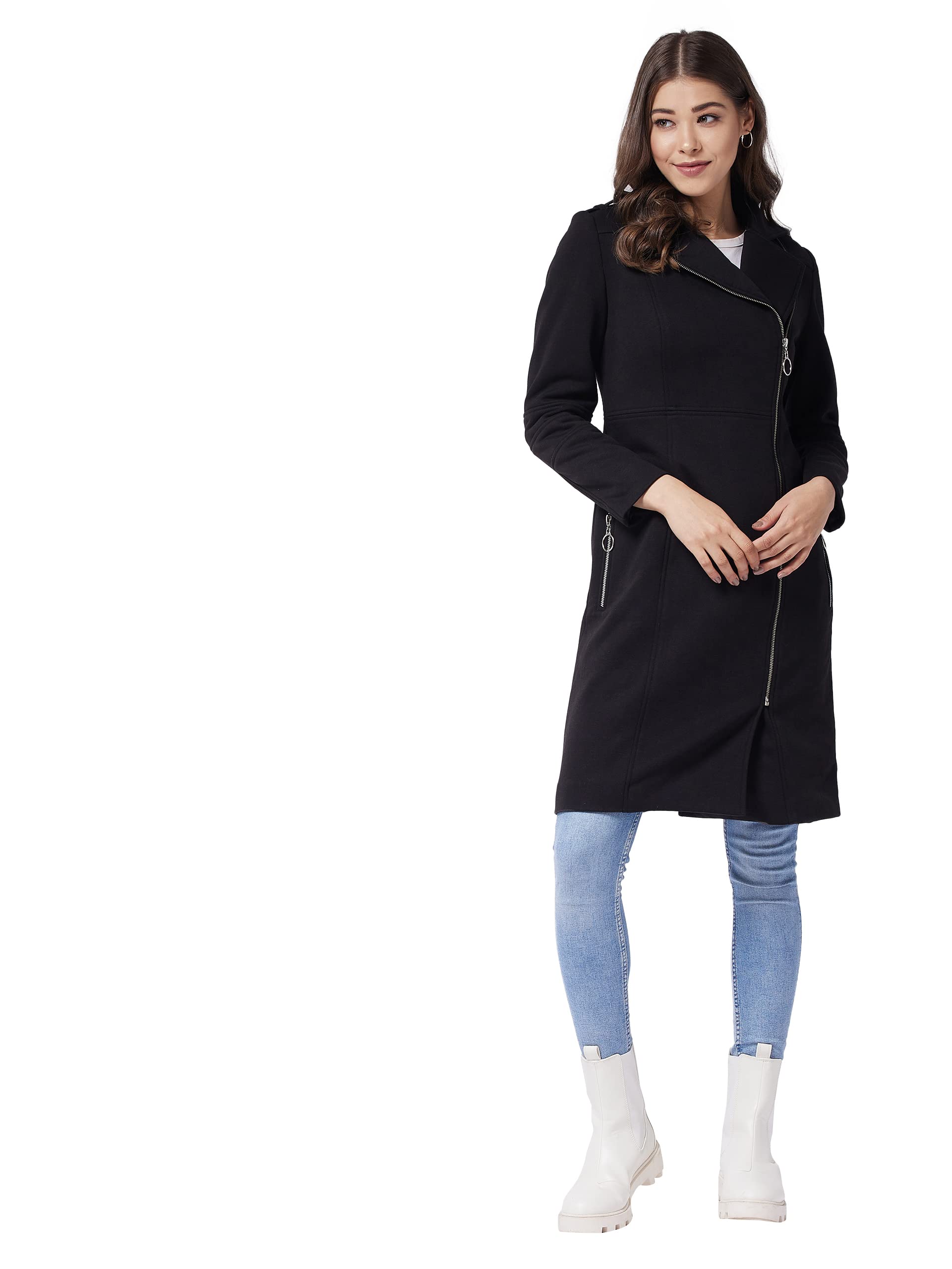 miss chase Women's Polyester Knee Length V-Neck Full Sleeve Solid Jacket-picture-30