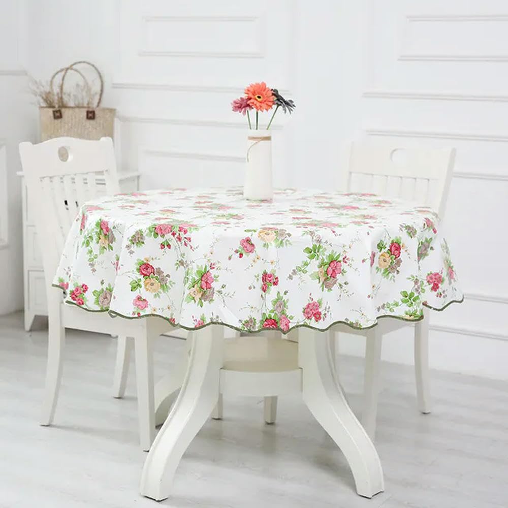 XHBYW 137-200cm PVC Hotel Waterproof and Oil Proof Large Round Tablecloth Hotel Plastic Round Table Cloth Wash Free and Scald Proof Table Cloth