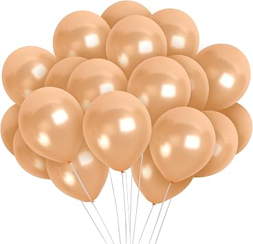 Metallic Champagne Balloons Pastel Tan Cream 12" Latex Bulk Pack of 100 Beige Neutral Wedding Decor Engagement Bachelorette Party Decorations Baby & Bridal Shower Birthday Supplies