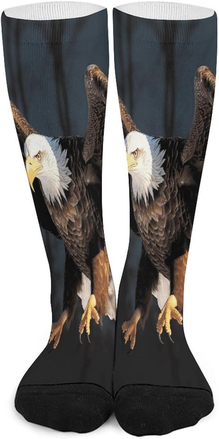 Bald Eagle Compression Sock Circulation Support Socks Lightweight Knee High Tube Sock Over-The-Calf Sock for Adult