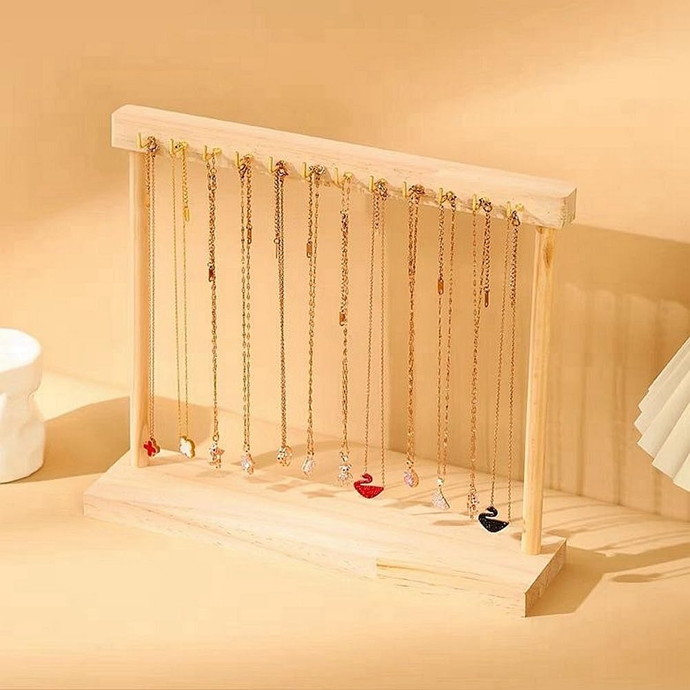 Dreamhousey Jewellery Stand Sale Necklace Display Stand, Jewellery Pendant Necklace Storage Rack, Jewellery Prop, Bracelet Necklace Display Rack (Wood Colour)