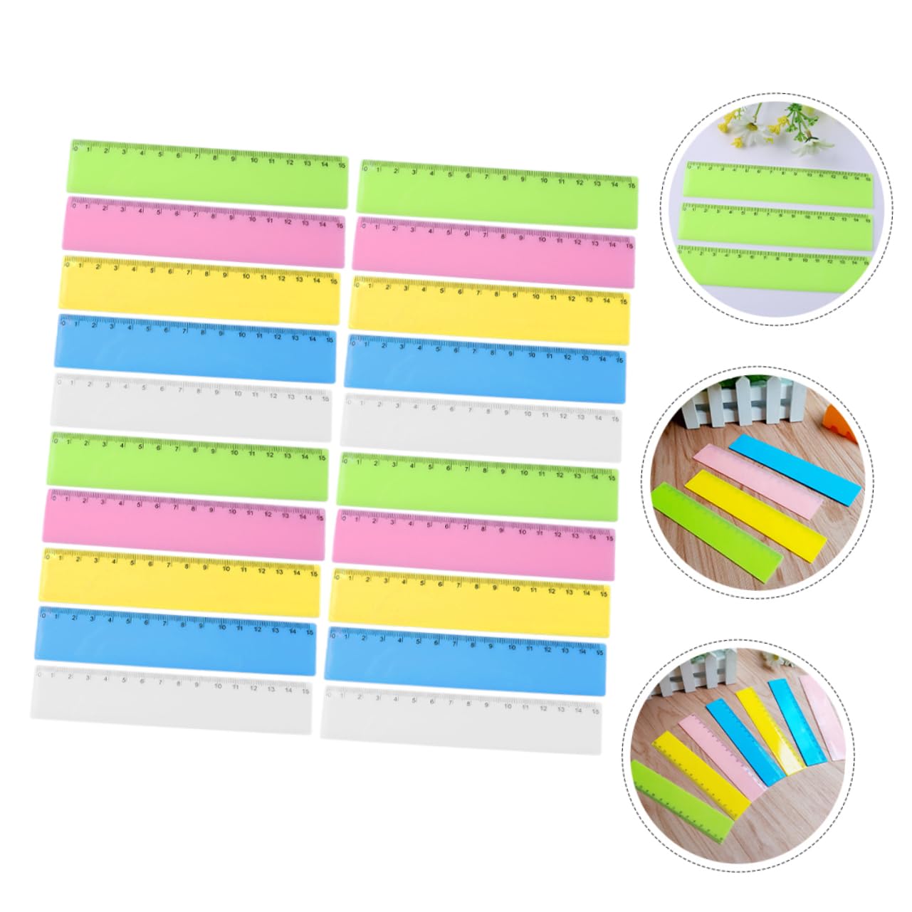 DOITOOL 5 Set Righello Riutilizzabile Per Scuola E Ufficio Righello Per Studenti Design Misurazione Facile E Precisa 25 Pezzi * 5