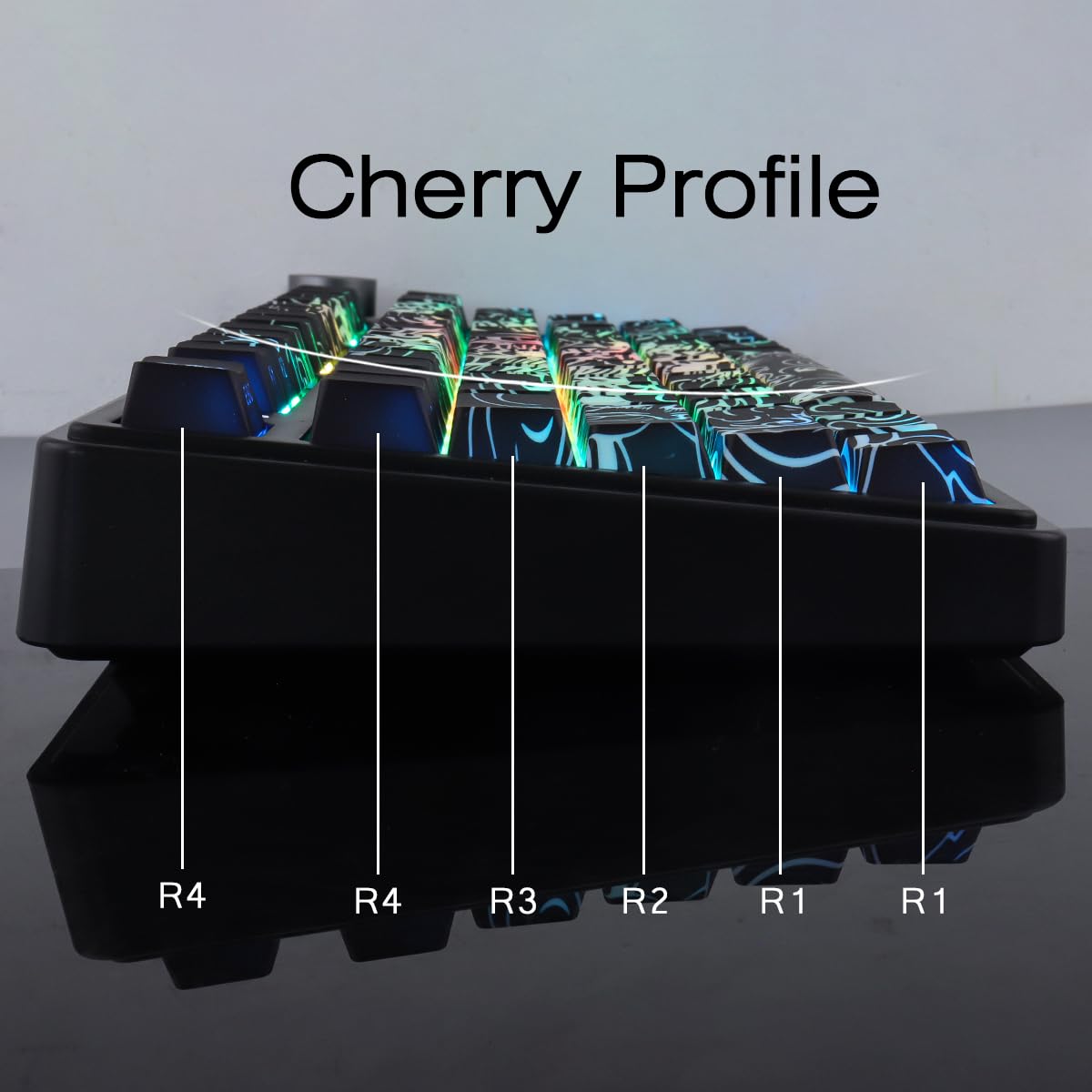 Sunzit PBT Keycaps, 138 teclas, negro Cherry Profile Dye-Sub Keycaps, set con barra espaciadora de 6,5 U, diseño de dragón, teclas personalizadas para interruptores MX mecánicos, teclado de gaming