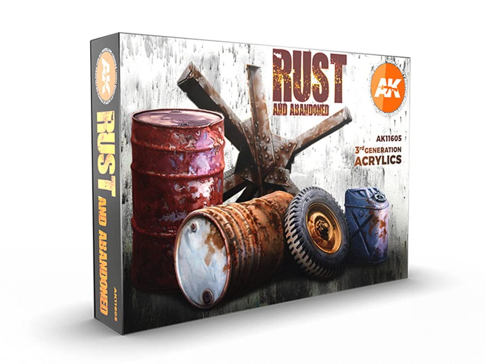 Ak Interactive Brown,Orange,Red Ak Acrylics 3Gen Set Ak11605 Rust Set (6X17ml)