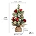 MYELLU Burlap Small Christmas Tree Decor with Lights - Mini Tabletop Artificial Tree Centerpiece for Indoor Home Office Desk Holiday Decorations(Red Ornament)