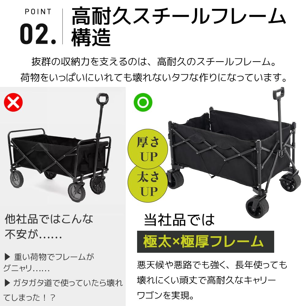 Amazon.co.jp: 販売終了 キャリーワゴン アウトドアワゴン 後ろ開け 