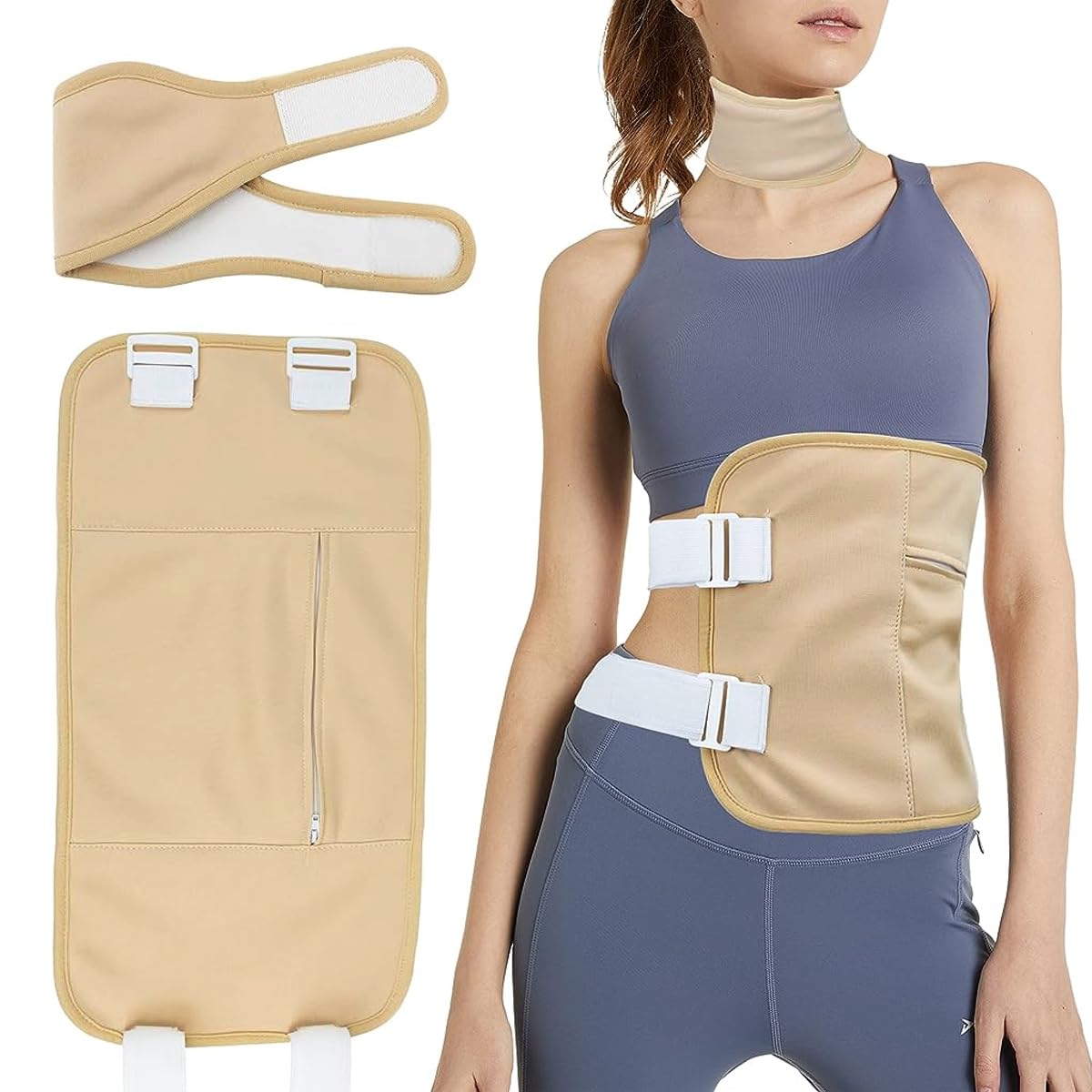 HANNEA® Castor Oil Pack Wrap for Waist and Neck, Adjustable Reusable