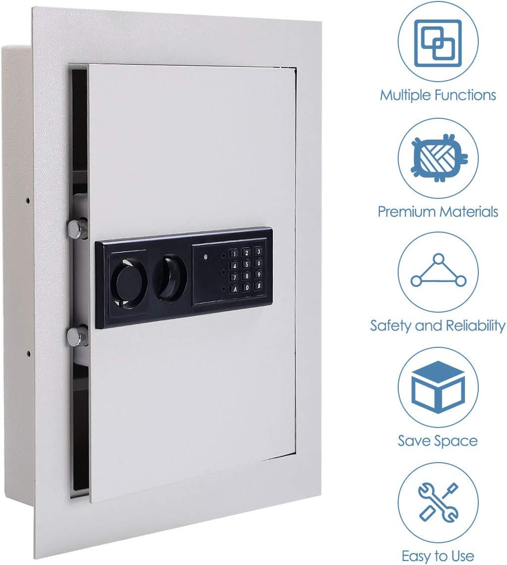 Moccha Electronic Security Box, 83 CF Built-in Wall, Wall Hidden Safe Box, Electronic Flat Security Safety Cabinet, Lock Box