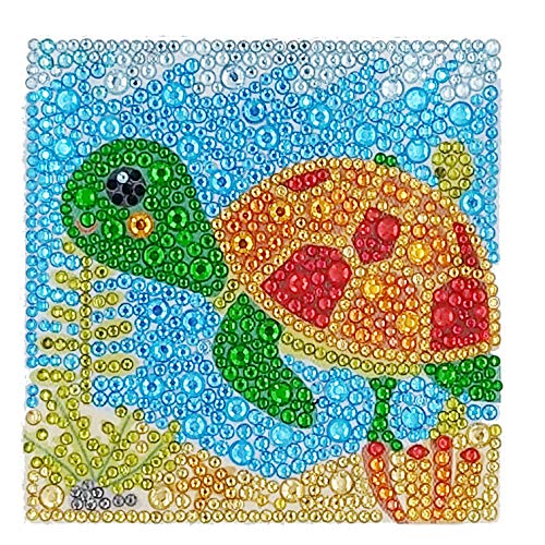 Parnarzar Easy 3D Diamond Painting Kit Turtle For Kids, Beginners Art Crafts Kits For Girls With Frame 6X6Inches #TOP2