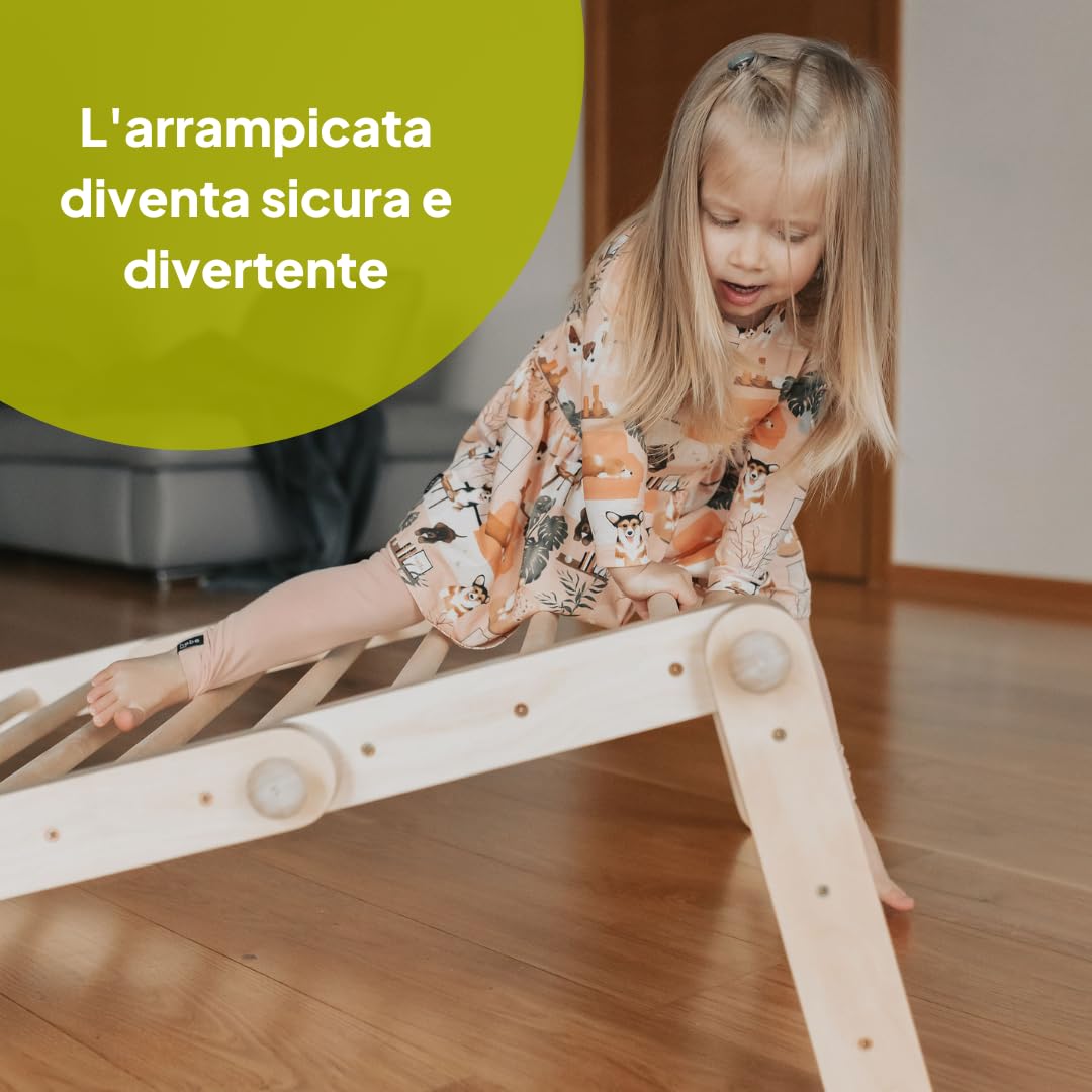 Ette Tete FIPITRI • 5 segmenti modificabile Triangolo di Arrampicata, Ispirato a Emmi Pikler (con rampa)