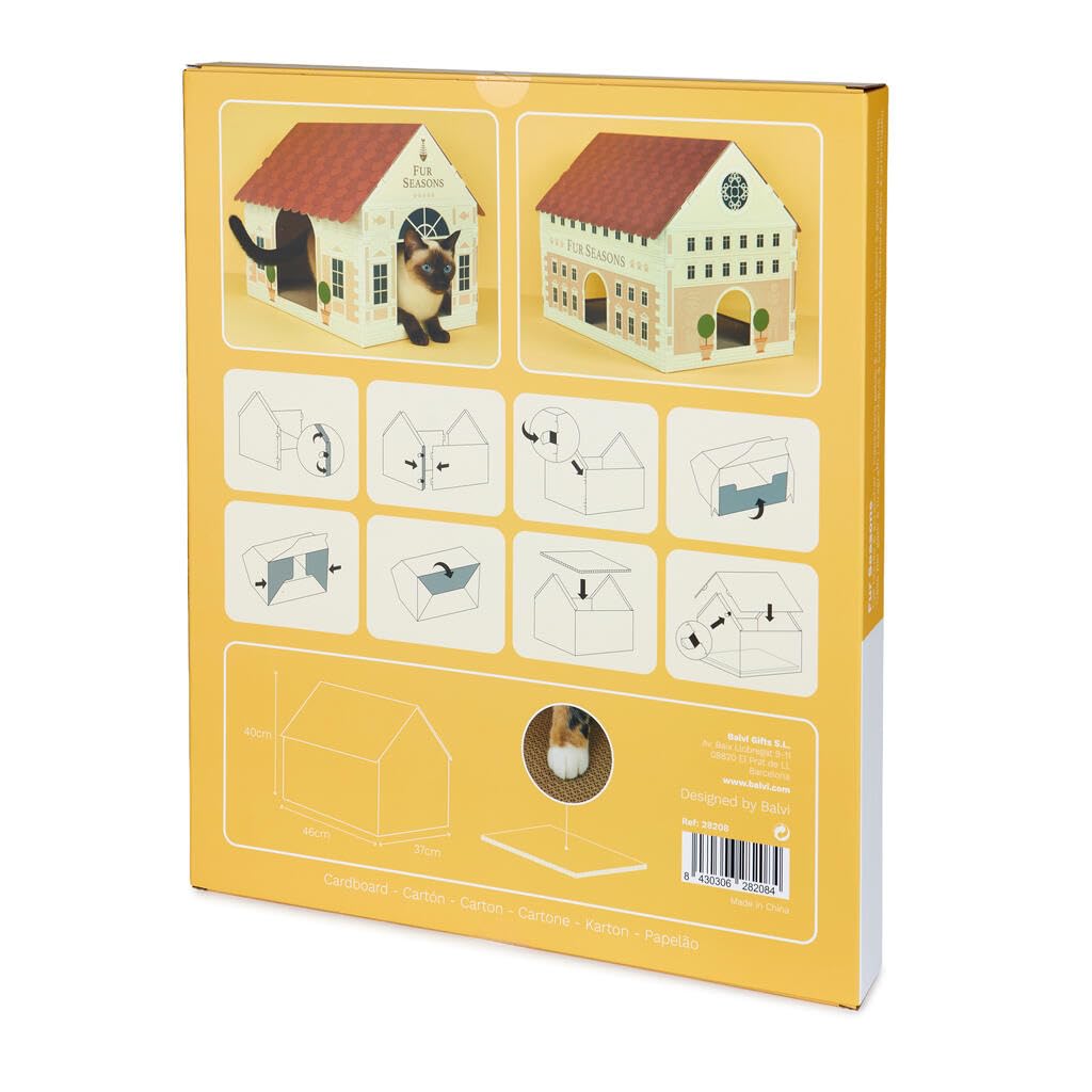 Balvi Maison & grattoir pour Chat Fur Seasons Un griffoir des Plus exclusifs Carton
