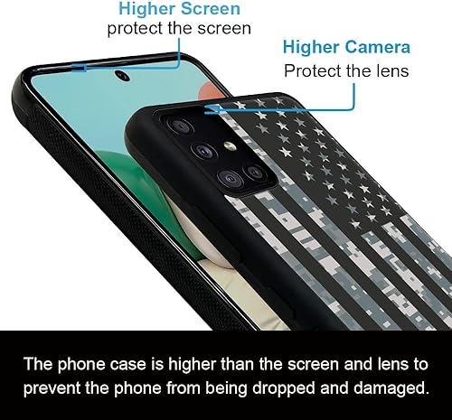 Miniatura 2 de DJSOK Funda compatible con Samsung Galaxy A71 5G, diseño de camuflaje con diseño de bandera estadounidense de lujo para patrón de parte trasera +