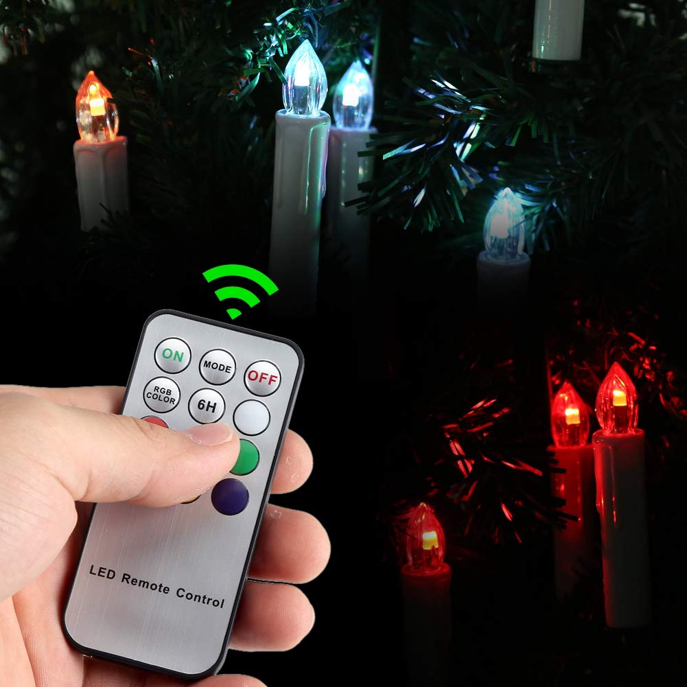 Lampadina tremolante realistica e Luminosa a lume di Candela a LED Senza Fiamma a Batteria per celebrazioni stagionali e Festival, Confezione da 10