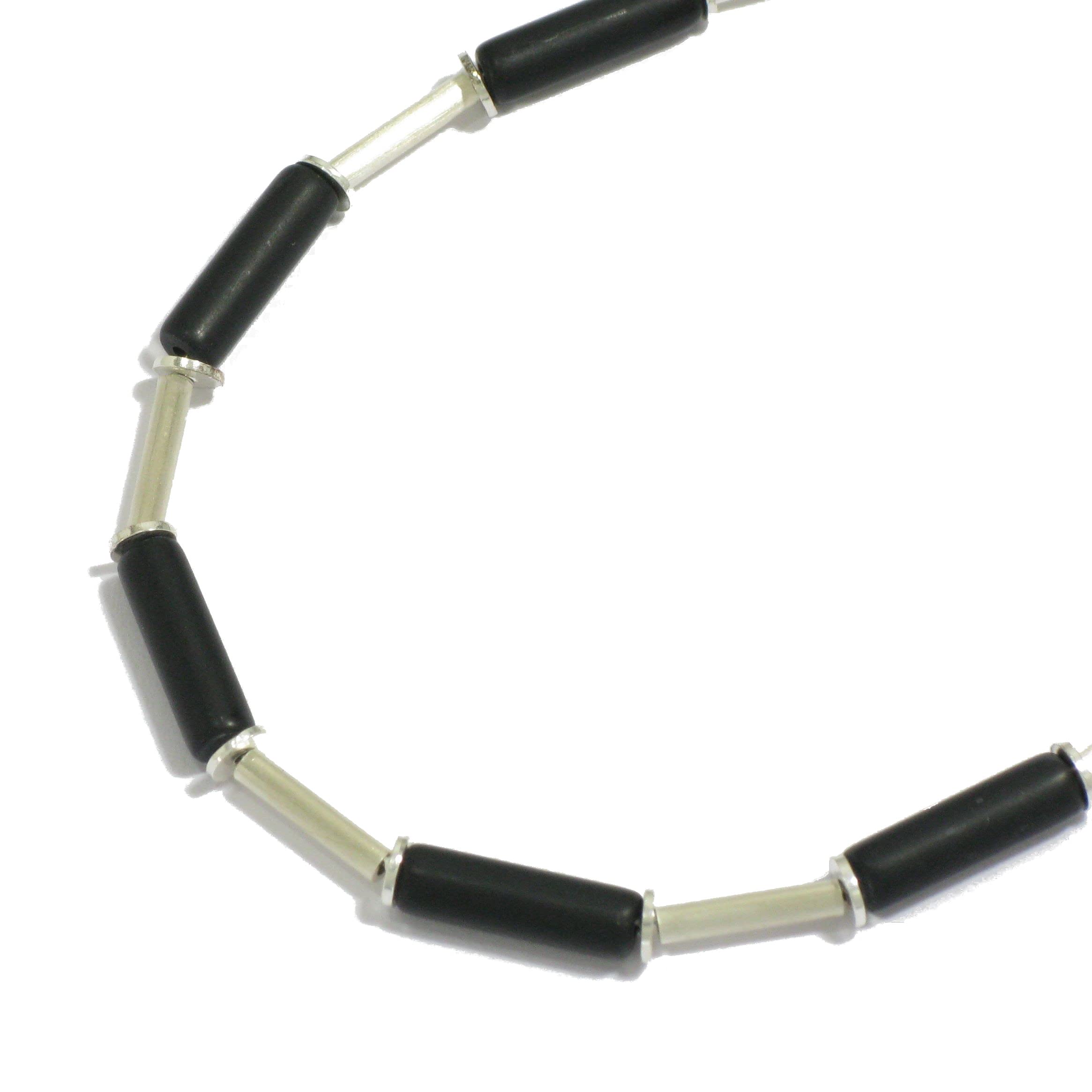 Onyx-Kette mit Silber