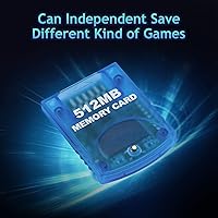Vista 6 de Mcbazel Tarjetas de memoria Gamecube, tarjeta de memoria compatible con Gamecube y consola Wii, color azul, 512 MB (8192 bloques)