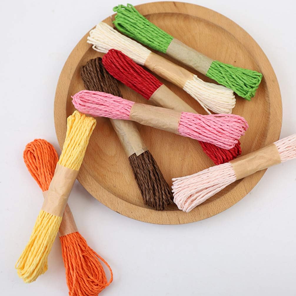 Healifty Colored Paper Rope 33Ft Twisted Craft String for DIY Wrapping Scrapbooking Floral Art Handmade Cards and Ribbon Bow Making