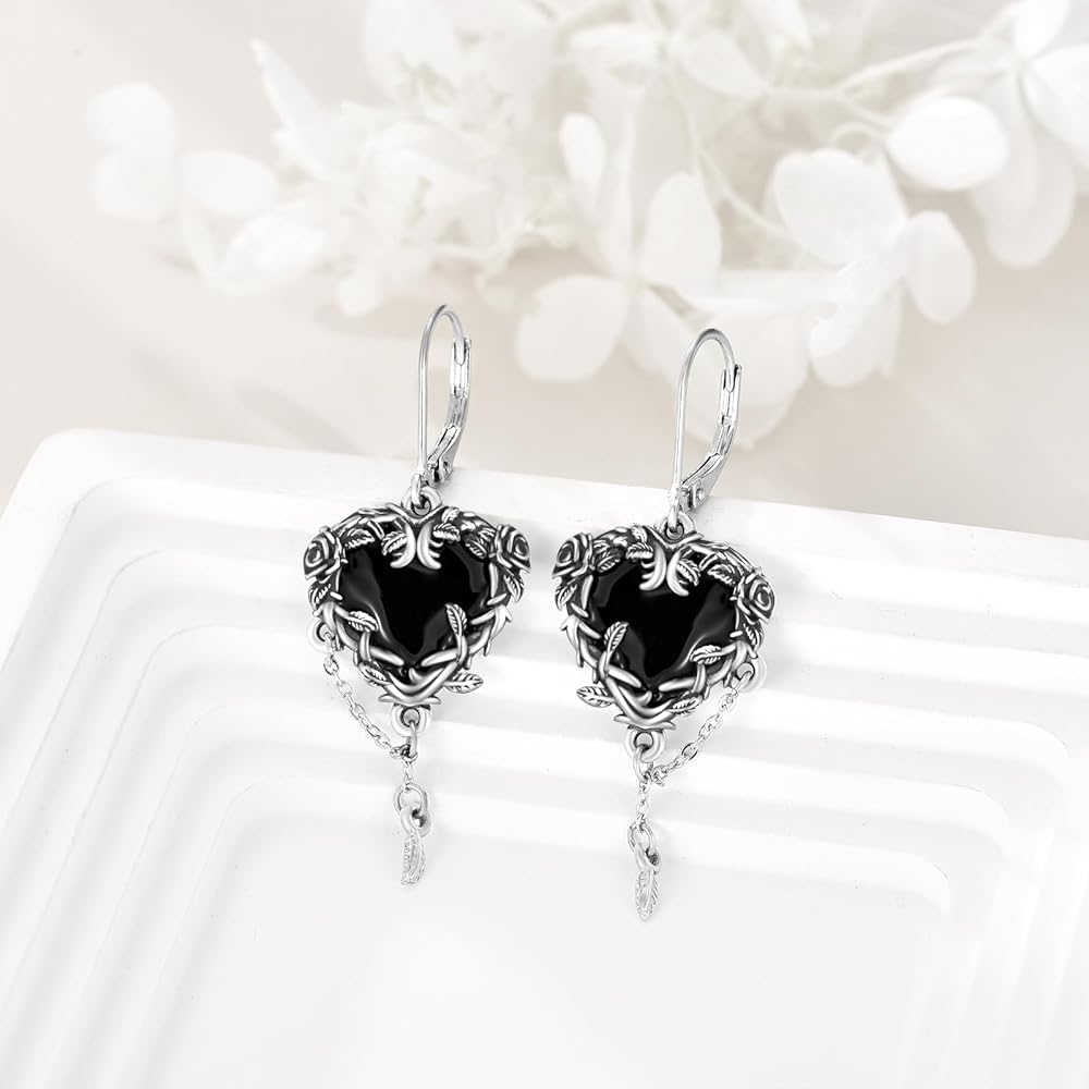 Amazon.com: Witches Heart Earrings Sterling Silver Witchy Gothic