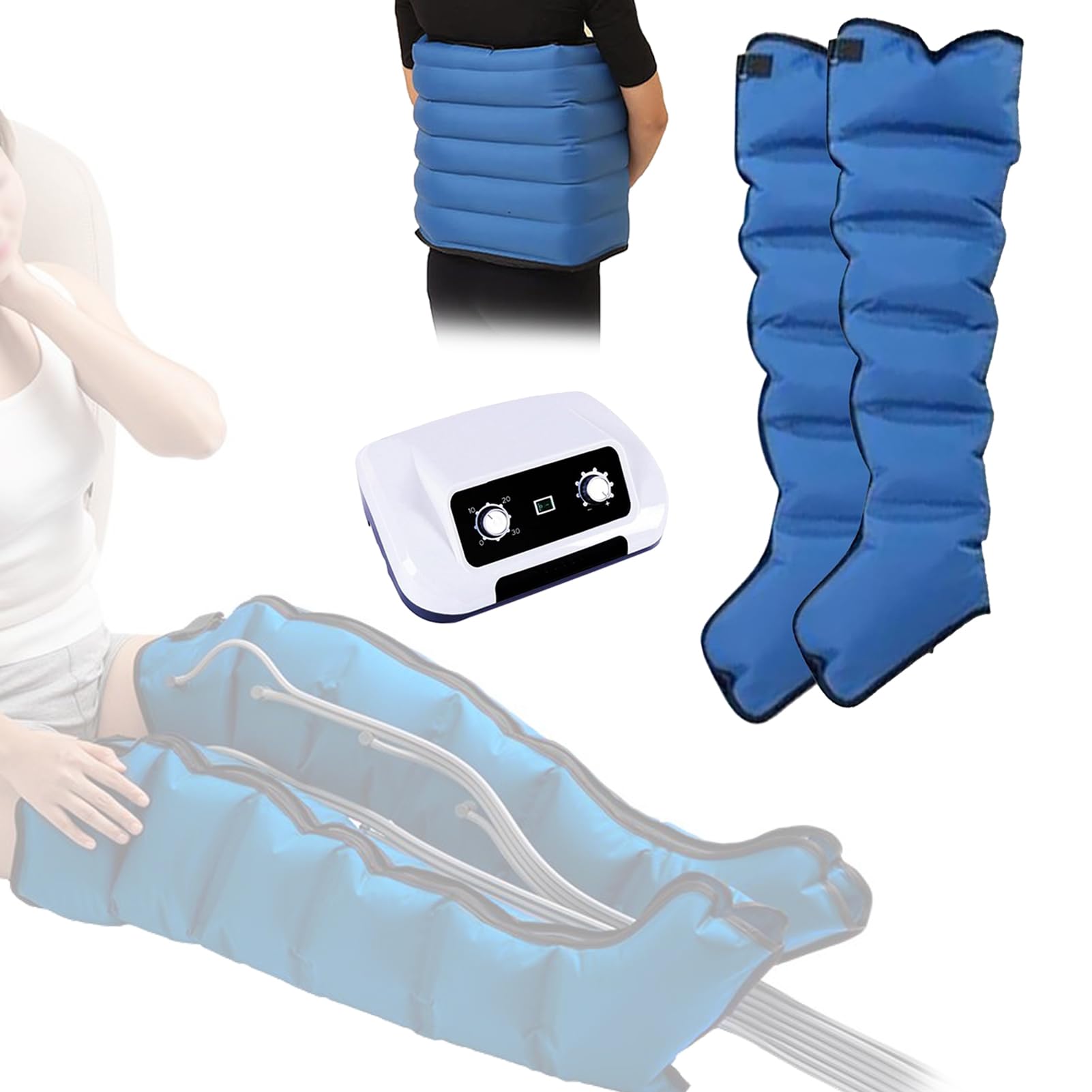 Máquina de masaje de piernas por compresión de aire de 6 cavidades, botas de presoterapia para linfedema, circulación, relajación y alivio del dolor, instrumento profesional para relajación de cu