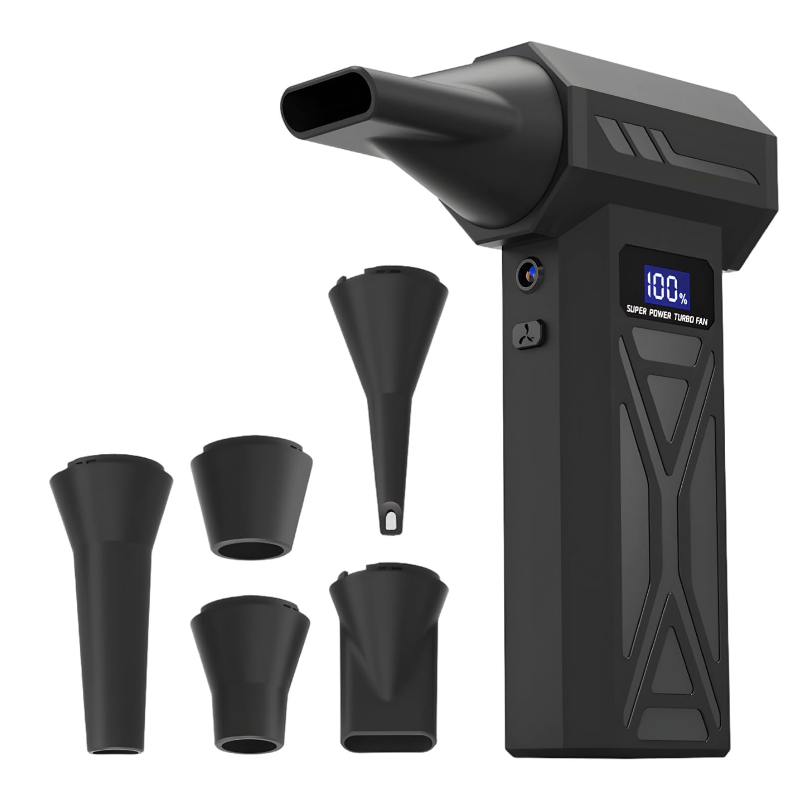 P70 Electric Air Duster, 110000 RPM Turbo Fan, Cordless Handheld Computer Dust Blower, Mini Air Blower with 5 Nozzles, 4000 mAh Battery, 5.3 x 2.3 x 1.5 in, for Keyboard, Car, Camera, Black-picture-16
