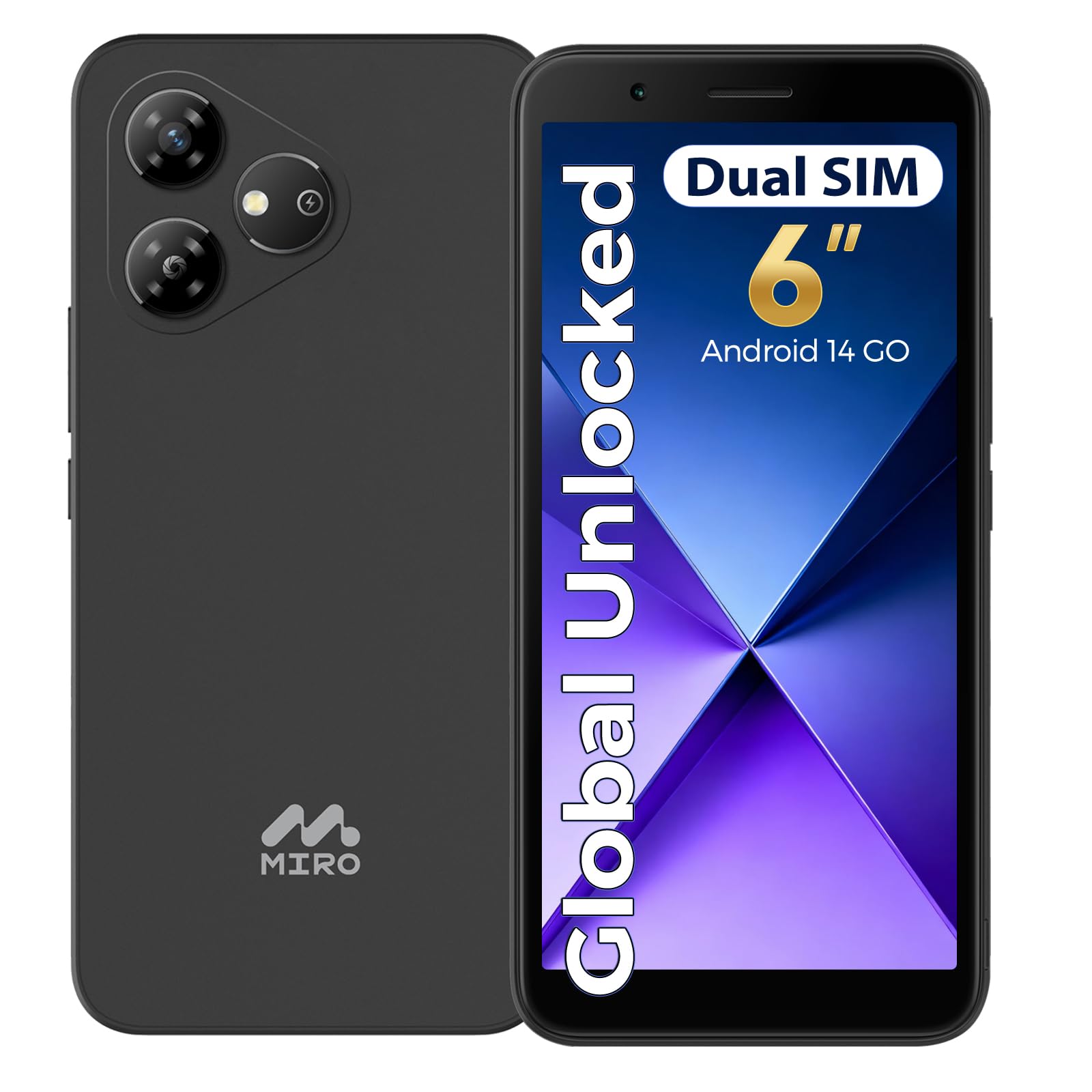 Amazon.com: MIRO Unlocked 4G Cell Phone - New Android 14 Go