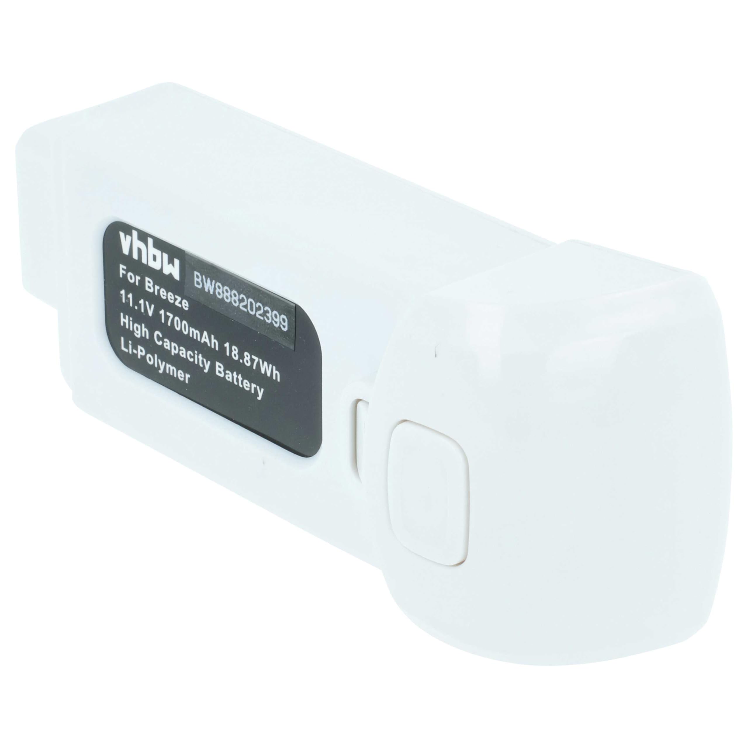 vhbw batteria compatibile con Yuneec Breeze 4K, Breeze drone quadricottero multicottero (1700mAh, 11,1V, Li-Poly)