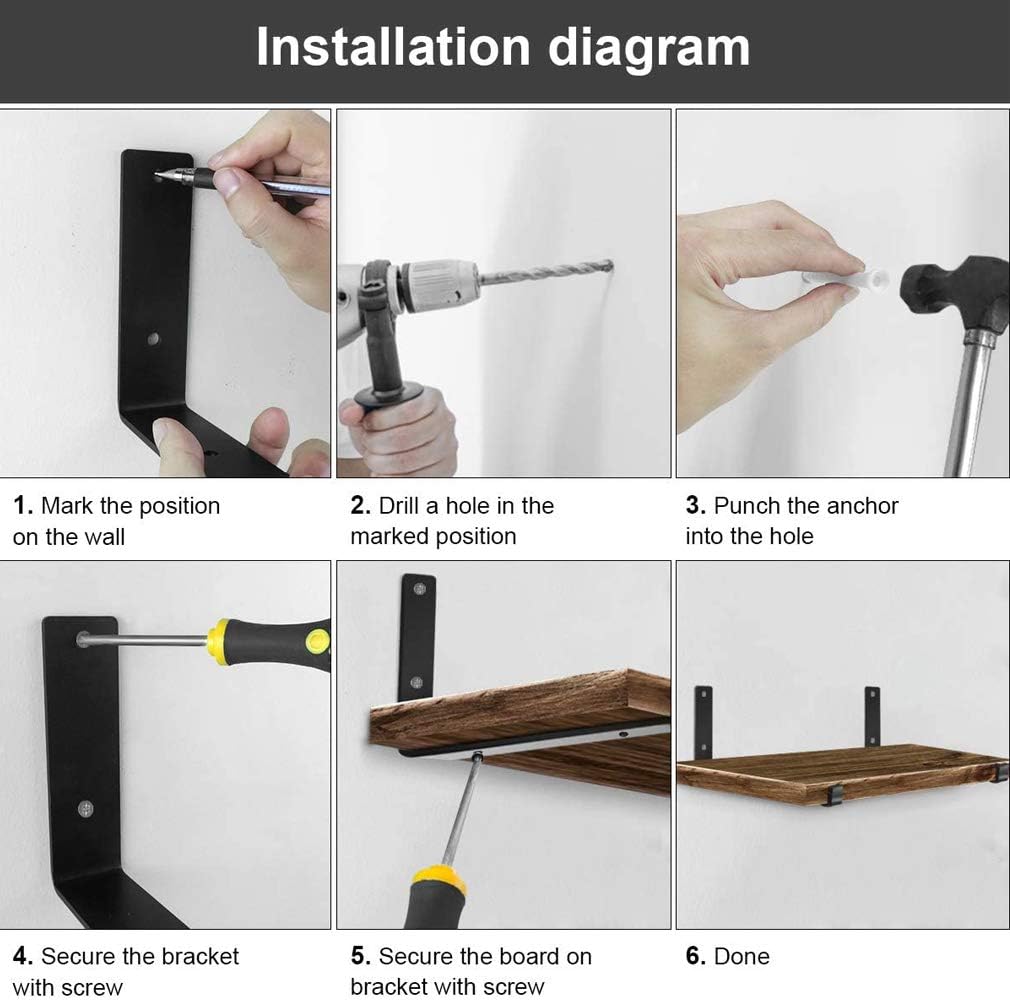 Shelf Brackets, Heavy Duty Shelf Brackets ,Shelf Brackets Industrial,Heavy Duty Metal Wall Mounted Shelf Brackets with Lip,L Type Shelving Support Brackets,Book Shelf Bracket,Floating Shelf Bracket,In