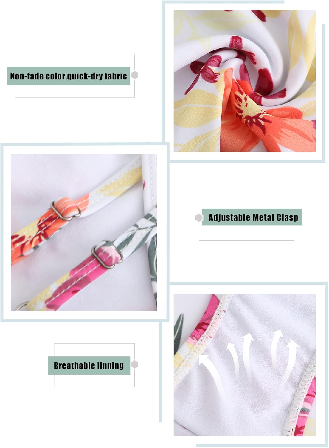 Girls One Piece Swimsuits Hawaiian Floral Bathing Suit for Kids Adjustable Straps Swimwear 3-16 Years - Image 4