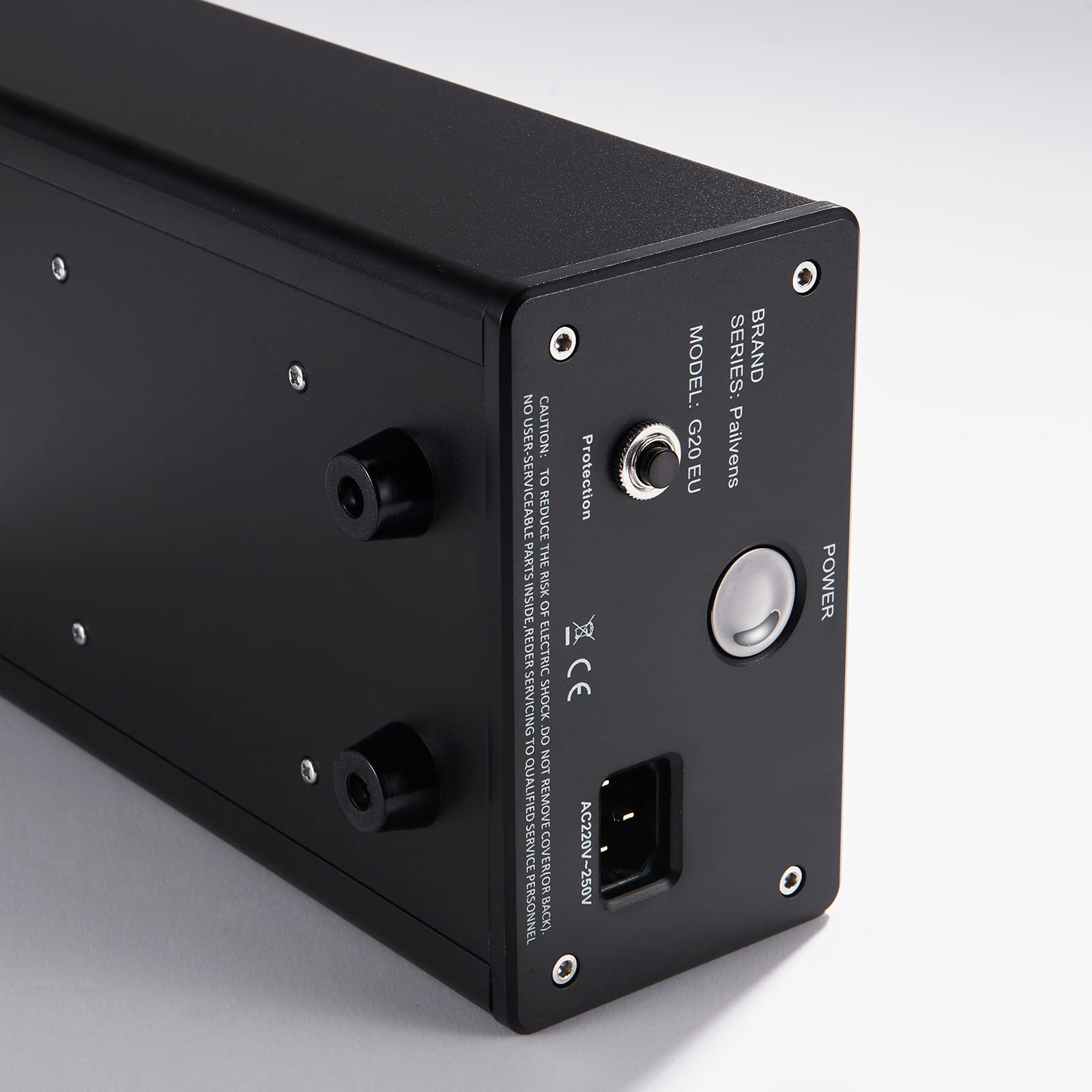 HiFi Netzfilter Steckdose mit großer LCD-Anzeige, 8-Fach, Schwarz