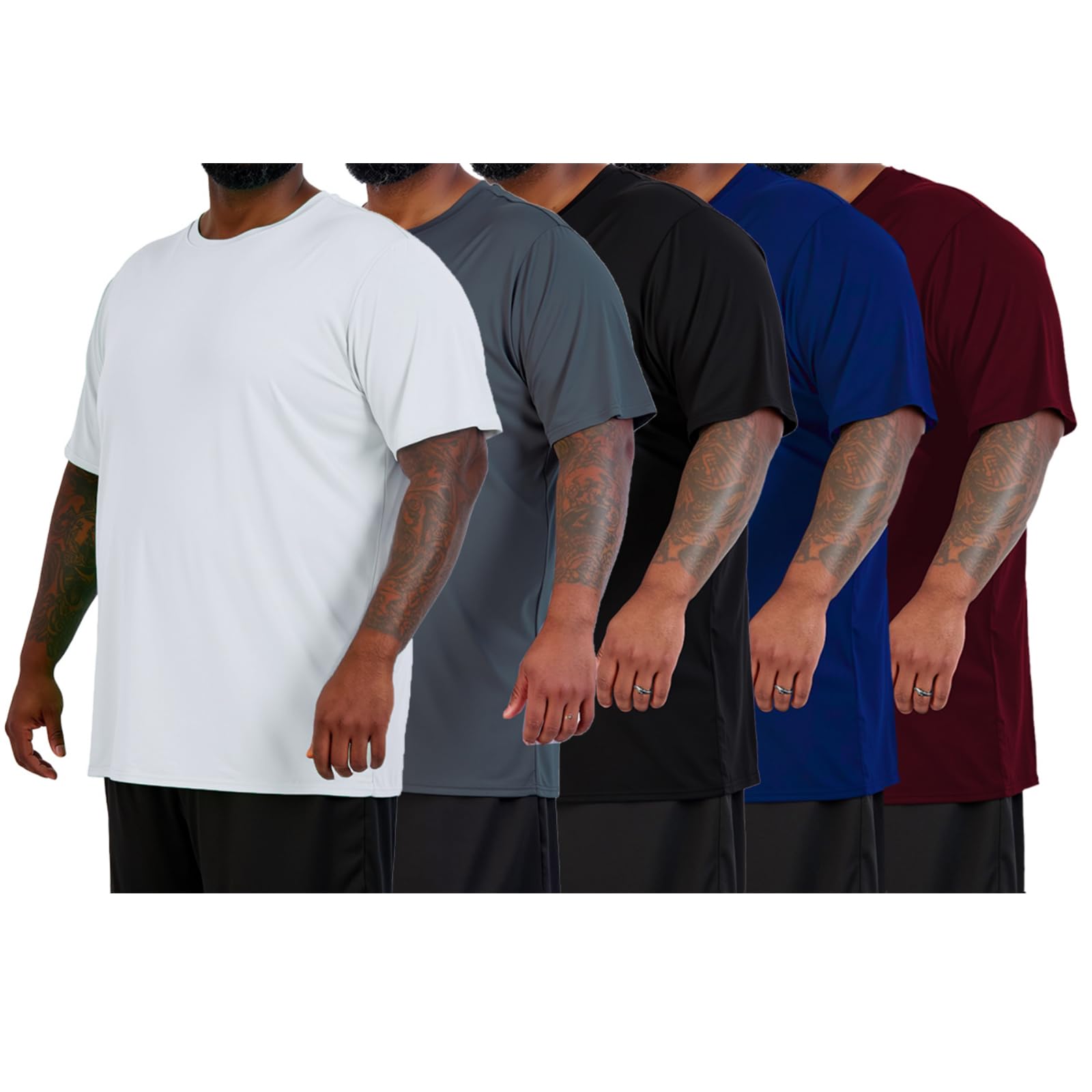 5 Pack T-Shirts Homme Sport Homme Manche Courte Séchage Rapide Respirant Baselayer Haut Running Fitness Gym
