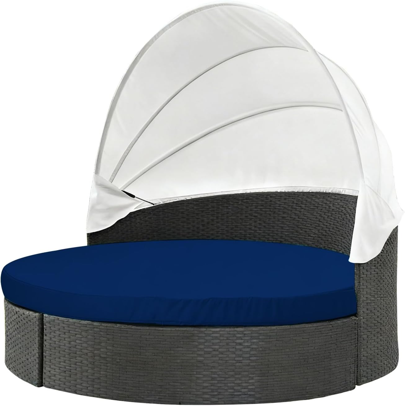 Outdoor Daybed Cushion Cover, 66" Waterproof Round Bed Cover with Elastic Band, Replacement Daybed Cover, Outdoor Round Bed Cushion, Cover Only (Navy Blue)