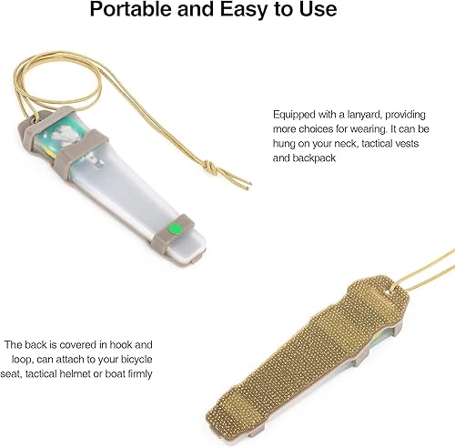 Miniatura 5 de Marcador de identificación personal  Luz táctica para casco, luz de señal de supervivencia portátil para senderismo, canotaje, ciclismo, pesca