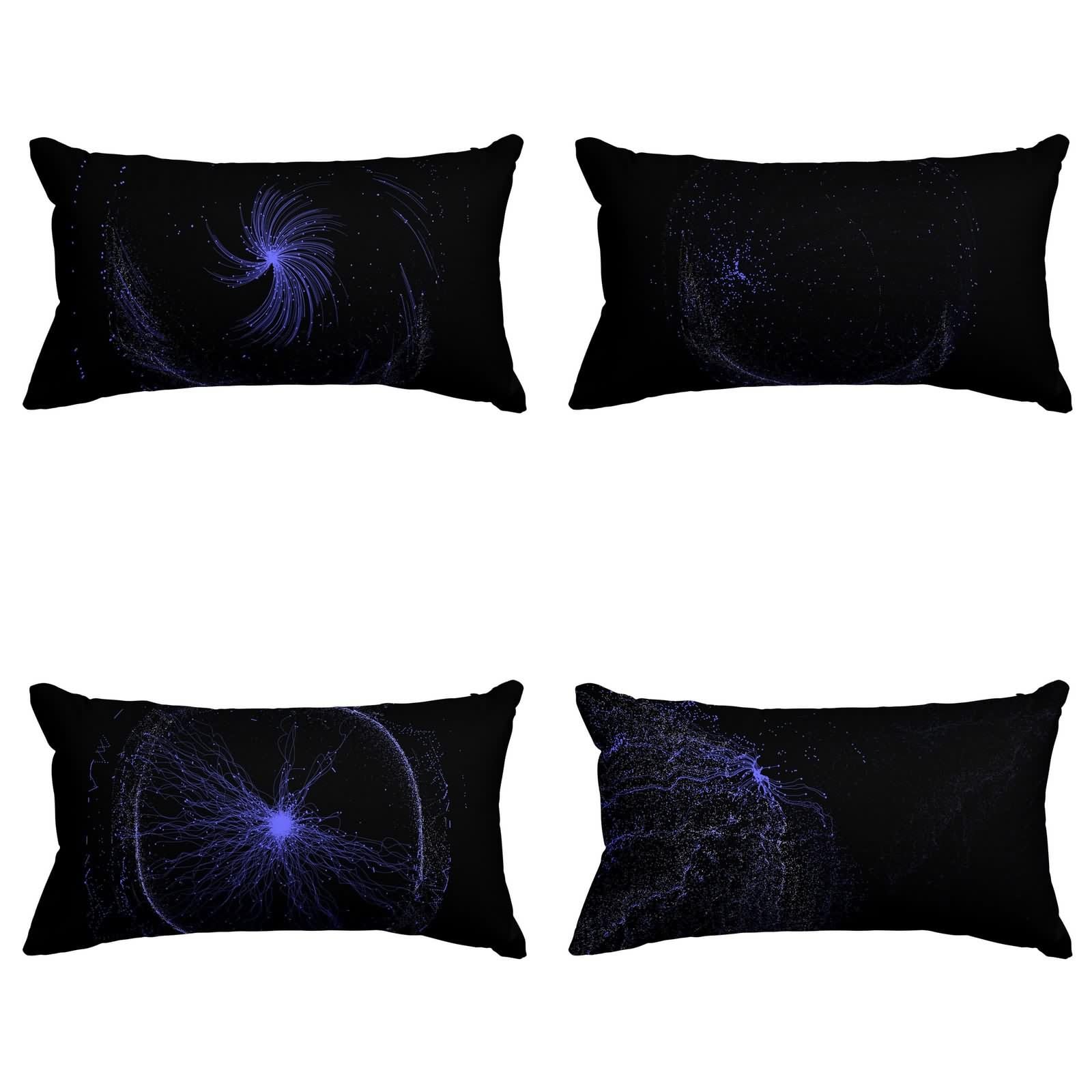 Housse de coussin salon jardin exterieur rectangulaire 50x75cm lot de 4