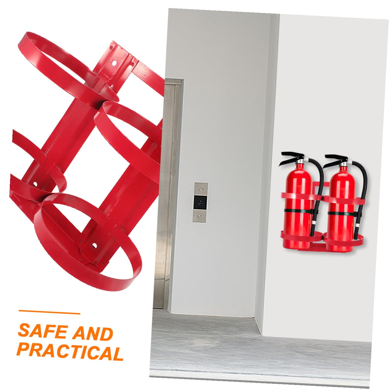 Uonlytech Staffa Porta Estintore Professionale in Ferro da 5kg Supporto Resistente per Estintori da Parete per Casa e Ufficio