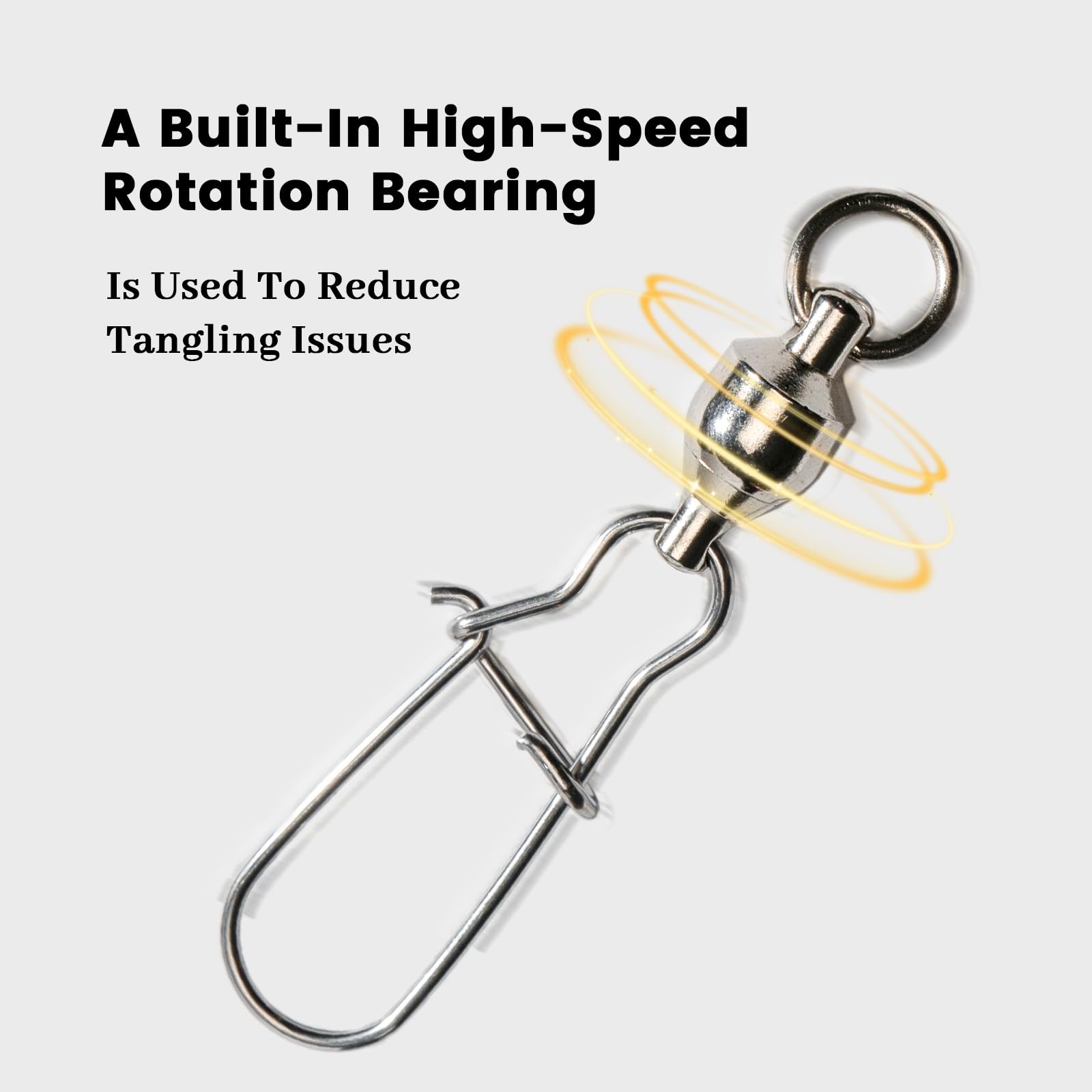 BBBF 20pcs High-Speed Swivel Snap Hooks with Bearing Swivels Fishing - Ultimate Fishing Accessories for Big Fish, Swivels Fishing Tackle, and Fishing Swivels & Snaps (0#39.68LB-20PCS)