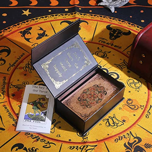 AmBAYZ Cartes de Tarot, Divination Future, Papier de Carte de Tarot en Feuille d'or nom Manuel Marque Bronzant résistant à l'usure Carte de Jeu de société artéfact de Divination Tarot en Feuille d'or