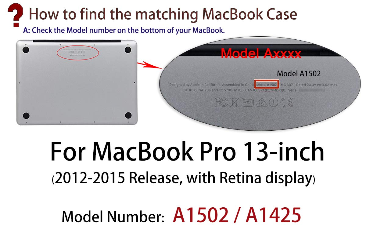 UESWILL Matte Hard Case for MacBook Pro (Retina, 13 inch, Early 