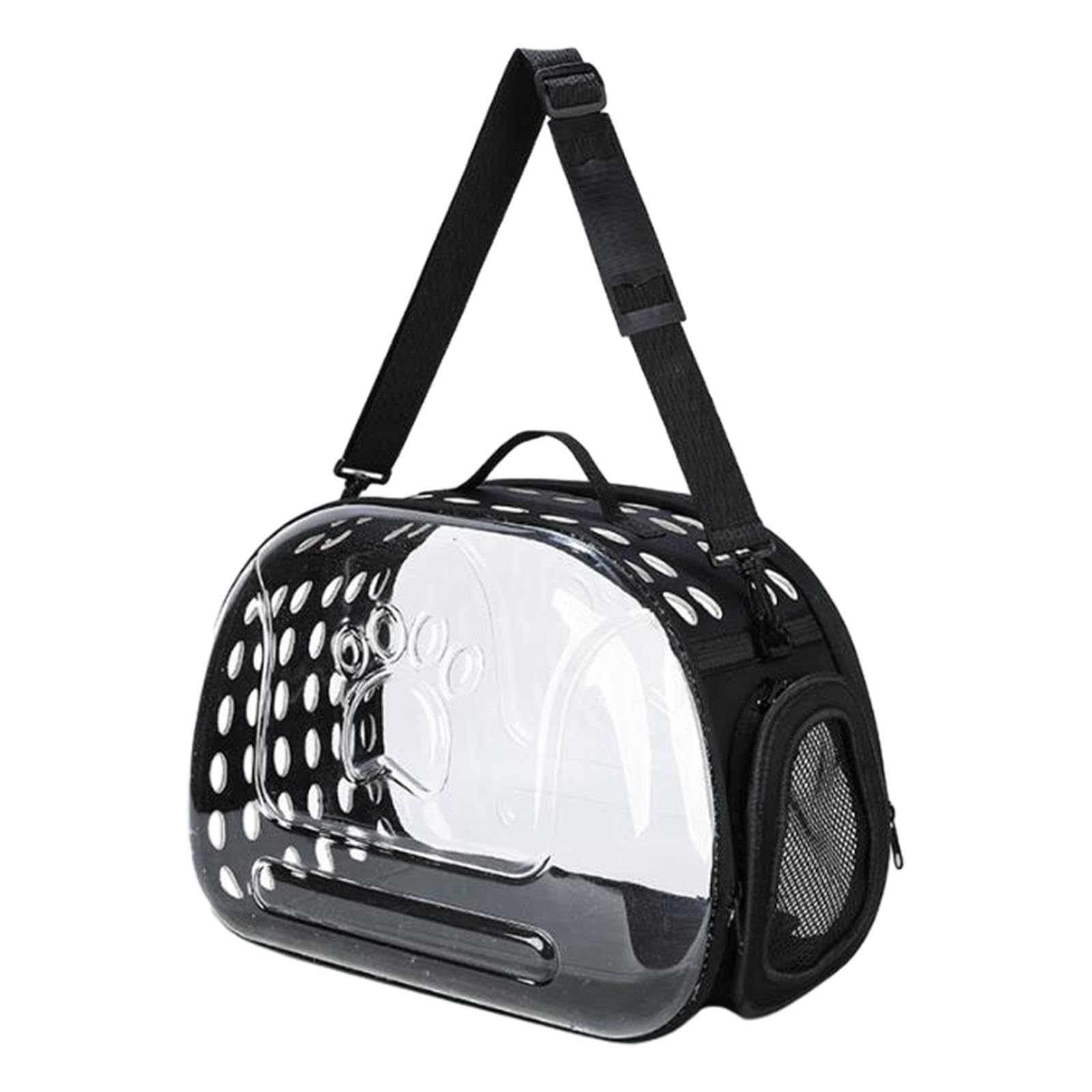 Transportín Transparente para Gatos con cómodo Acolchado, portátil y de Lados Suaves para Gatos y Cachorros, transportín Plegable Transparente para