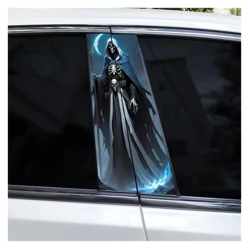 Body Parts 2pcs Car B-Pillar Decals Skull Cool Vinyl Waterproof Decals DIY(D)