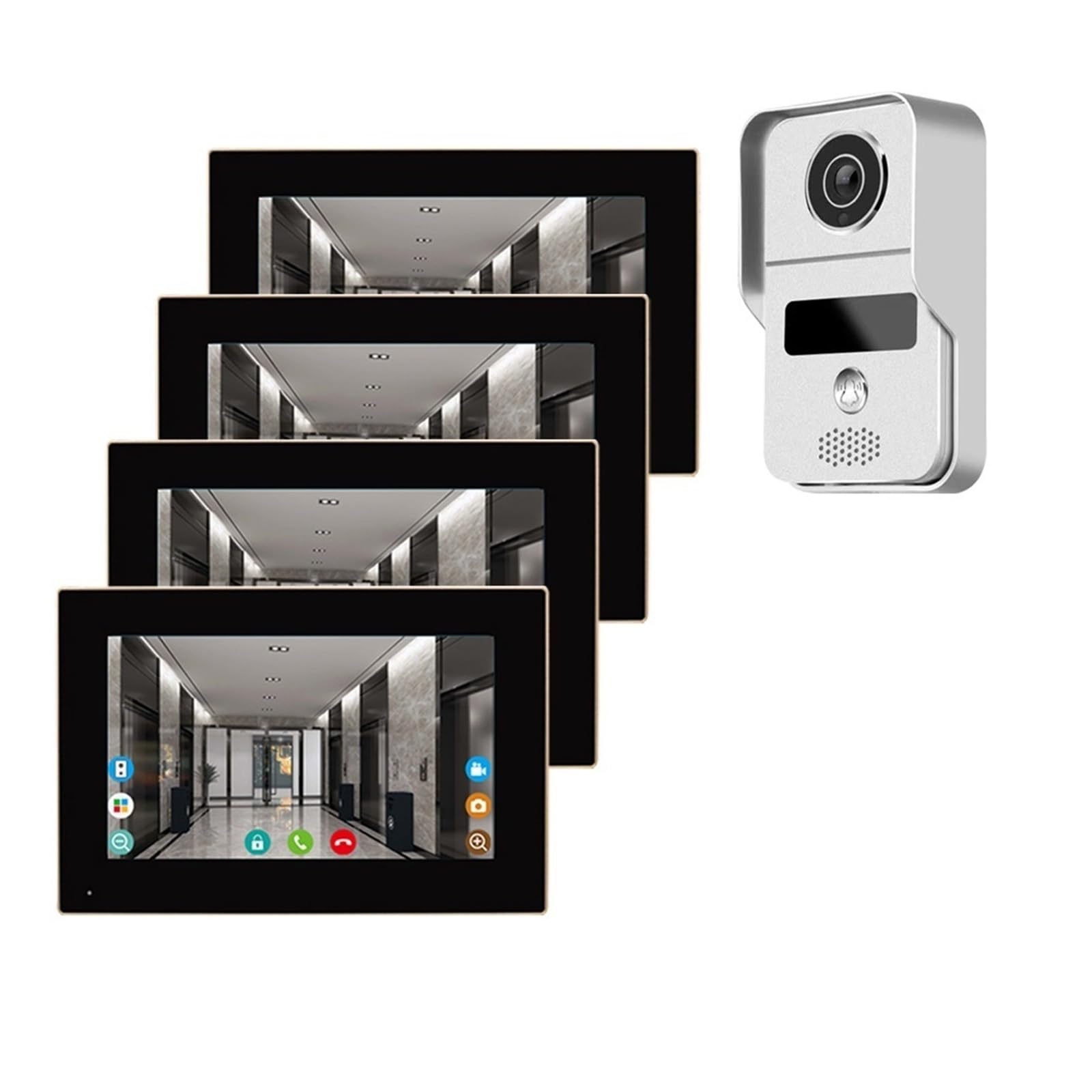 Timbre inalámbrico Timbre De Vídeo De 7/10 Pulgadas WiFi Timbre De Puerta Exterior Impermeable IP65 Intercomunicador Hogar Inteligente Inalámbrico Puerta Teléfono Cámara para la Oficina de la Escuela