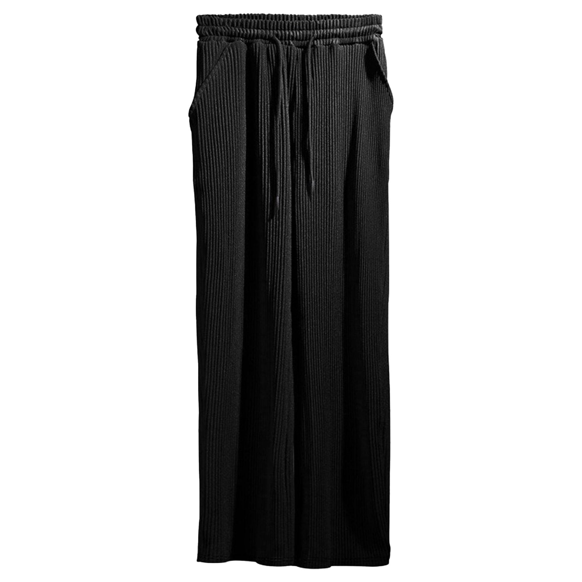 Qolkmuiy-GJ Men's Corduroy Solid Color Pants Running Sports Trousers with Pockets Elastic Waist Slack for Travel Sports (Black,X-Large)