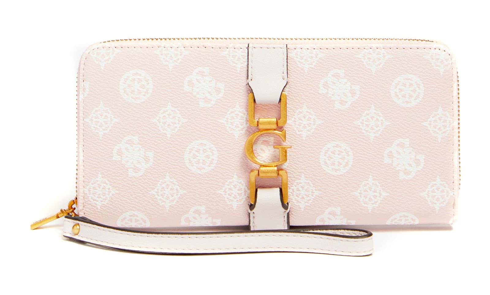 Guess Women's Briana Slg Large Zip Around Wallet, Pink Logo