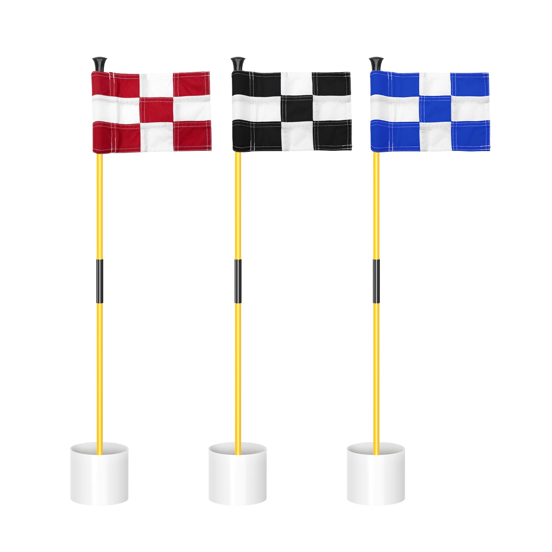 KINGTOP Golf Flagstick Mini, Putting Green Flag for Yard, All 3 Feet, Double-Sided Numbered Golf Flags, Golf Pin Flag Hole Cup Set, Portable 2-Section Design, Gifts Idea