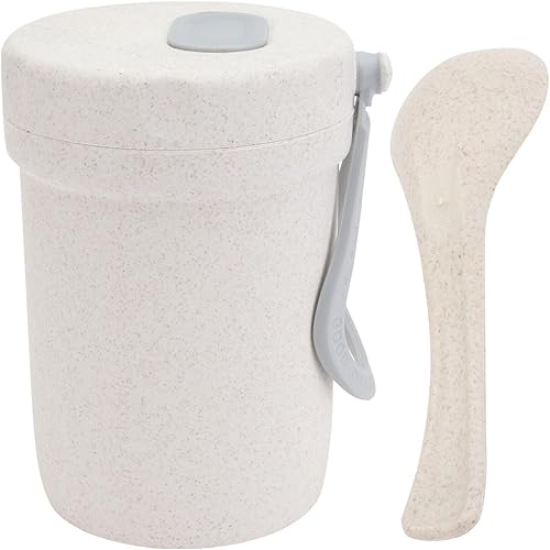 Cabilock Taza de sopa portátil para comida, contenedor de almuerzo reutilizable, calentamiento para microondas, taza de cereales Bento, taza de agua